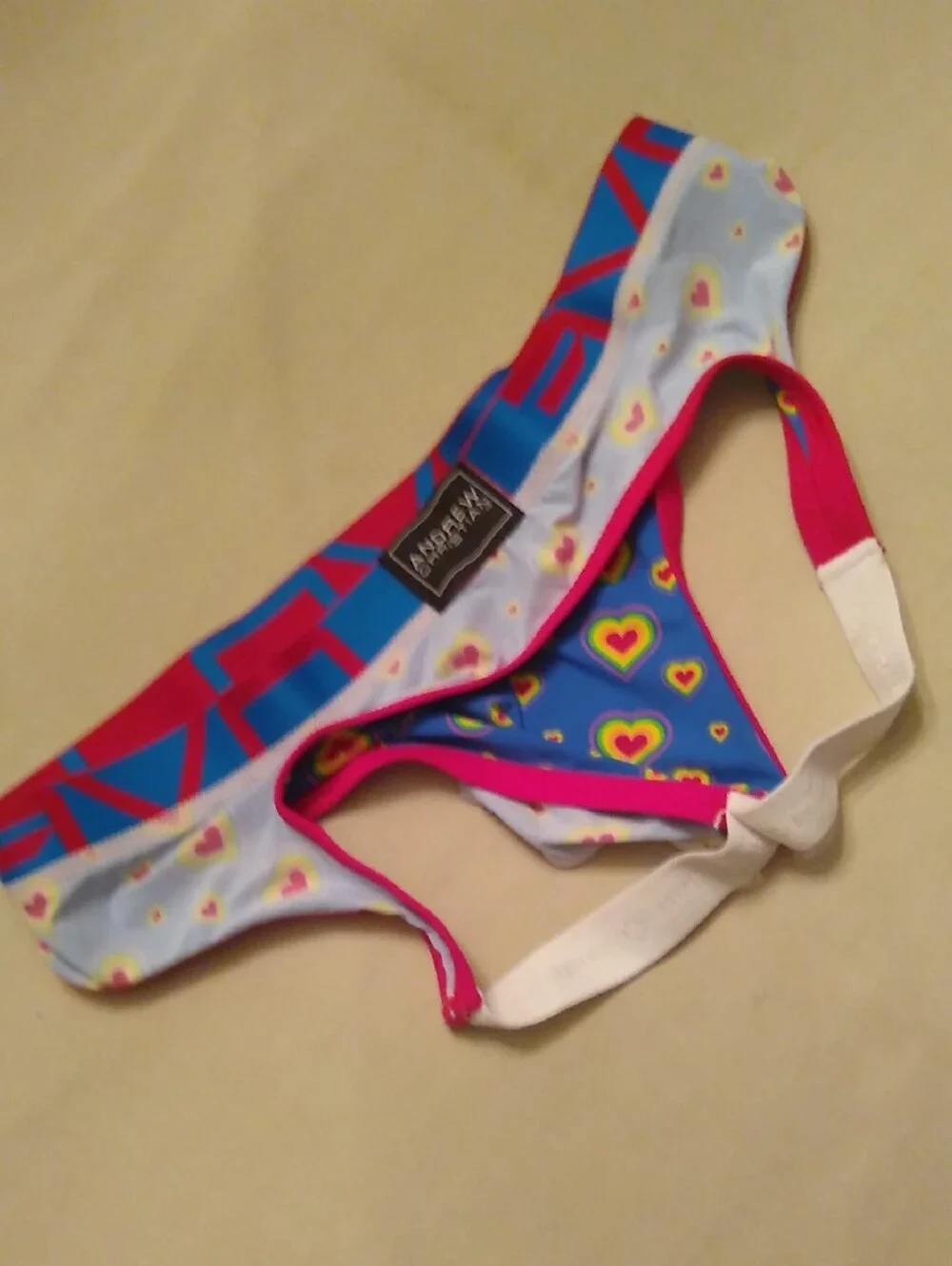 Andrew Christian Buttless Briefs with Neon Rainbow Hearts🏳️‍🌈